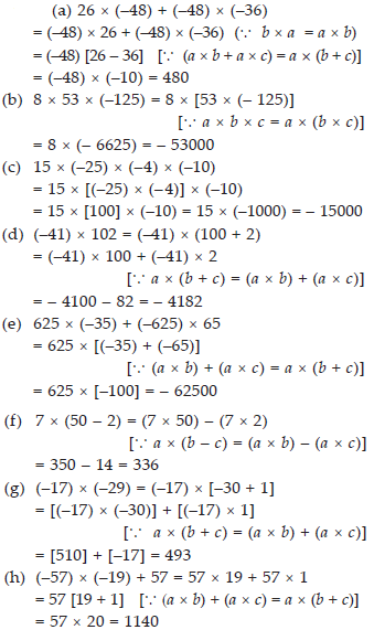 Ncert Solutions For Class 7 Maths Chapter 1 Integers